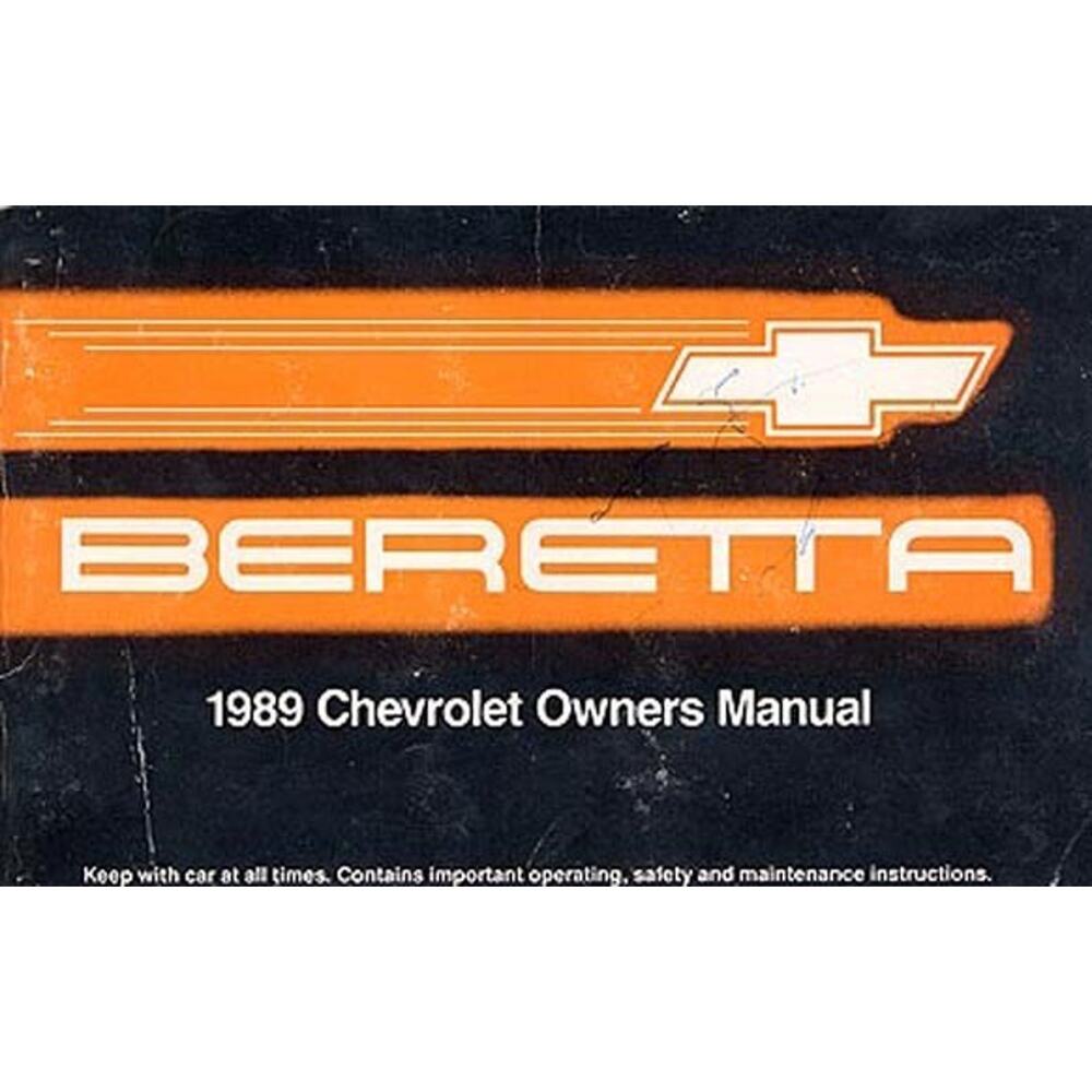 1989 Chevrolet Beretta Owner's Manual Beretta 10077746B